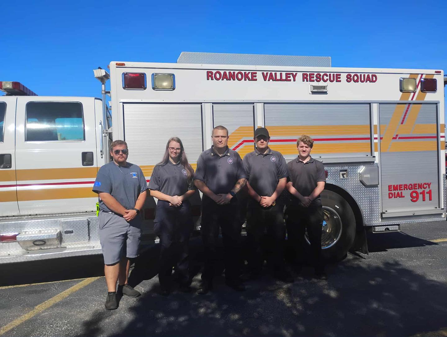 Members of the Roanoke Valley Rescue Squad attended a community donation car wash held in memory of Dustin Maurice.